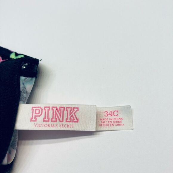 Victorias Secret PINK Floral Bustier Bra 34C Black‎ - Picture 9 of 10